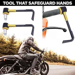 AllExtreme Exbhdg 7/8" Cnc Protector Handlebar Brake Clutch Lever Protection guard Compatible For Royal Enfield Bullet Bajaj Tvs Yamaha And Other Bikes (golden) image 4