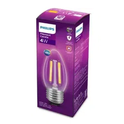 Philips Filament Candle 4W E27 6500K Cool Day White LED Bulb (Pack of 4) image 2