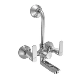 Eauset Reva Brass Chrome Finish Bath Mixer with Provision for Over Head Shower with 115mm L-Bend &a; Wall Flange, FRV042-picture-46