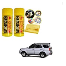 Kozdiko 2 Pcs Microfiber Yellow Dry &a; Wet Car Cleaning Cloth Set for Tata Safari Grand Dicor-picture-46