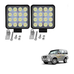 Kozdiko 2 Pcs 48W 16 LED White Bright Beam Square Fog Light Set for Tata Sumo, koz_92569-picture-33