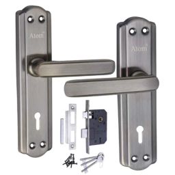 ATOM 7 inch Alloy Steel Brass Antique Finish Mortise Door Lock Set, MH-606-KY-BA-picture-40