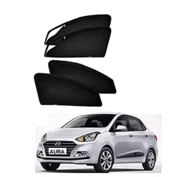 Kozdiko 4 Pcs Polyester Magnetic Zipper Car Sunshade Set for Hyundai Aura-picture-43