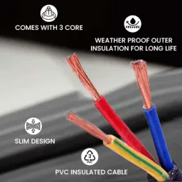 TWC Advance 1.5 Sqmm 100m 3 Core Flat Submersible Cable, TWCADSS01 image 3