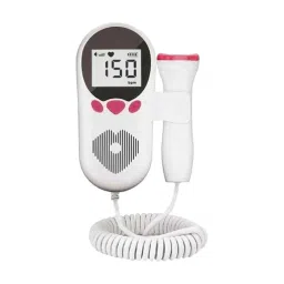 Sahyog Wellness Plastic White &a; Pink Fetal Heart Rate Monitor Doppler with Built-in Speaker for Home &a; Clinic-picture-33