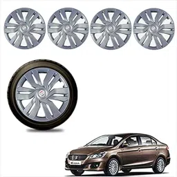 Auto Pearl 4 Pcs 15 inch Plastic Silver Car Full Caps Wheel Cover Set for Maruti Suzuki Ciaz-picture-13