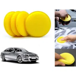 Auto Pearl Polyurethane Beige Washing &a; Waxing Polish Foam Sponge for C180 (Pack of 4)-picture-24