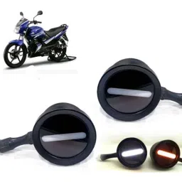 Auto Pearl 2 Pcs 12V Black Bike Front LED Indicator Light Set for Yamaha Gladiator, F452-picture-36