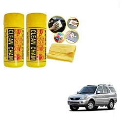 Kozdiko 2 Pcs Microfiber Yellow Dry &a; Wet Car Cleaning Cloth Set for Tata Safari-picture-15