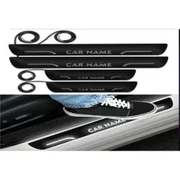 SureStrive 4 Pcs Acrylic Car Side Footstep Set with Blue LED Door Sill Scuff Plate for Skoda Kodiaq All Model image 2