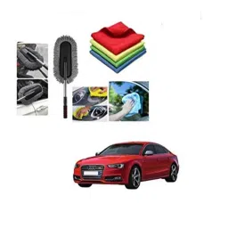 Kozdiko 4 Pcs 40x40cm Microfiber Car Cleaning Cloth Set &a; Cleaning Duster Combo for Audi S5-picture-20