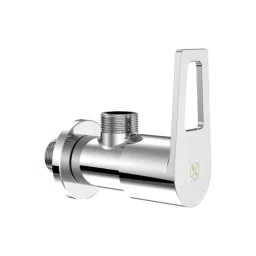 RN Brass Chrome Silver Angle Valve with Wall Flange for Bathroom Sink &a; Geyser, RNASP24G01 image 2