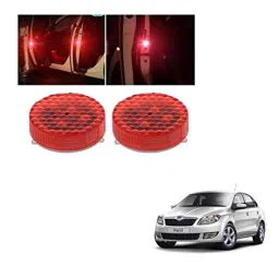 Kozdiko 4 Pcs Waterproof Wireless Car Door Red Warning Light Indicator Set with 5 LED &a; Free Batteries for Skoda Rapid-picture-19