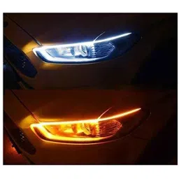 Kozdiko 2 Pcs 60cm Flexible White Daytime Running Light Set with Matrix Yellow Indicator &a; Turn Sequential Flow for Mercedes Benz B-Class Electric image 5
