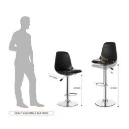 MBTC Rapid Polypropylene Black High Bar Stool Chair image 3