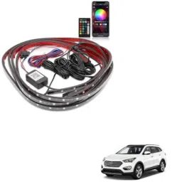Kozdiko 12V Car Underbody Multicolor LED Strip Light Set with Wireless Remote for Hyundai Santafe-picture-17