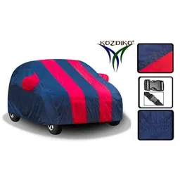 Kozdiko Polyester Blue &a; Red Waterproof Car Body Cover with Mirror Pockets, Buckle Belt, Triple Stiched &a; Fully Elastic for Maruti Suzuki Wagon R Stingray image 2
