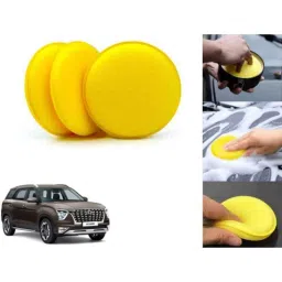 Auto Pearl Polyurethane Beige Washing &a; Waxing Polish Foam Sponge for Alcazar 2021 Prestige (Pack of 3)-picture-46
