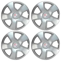 Auto Pearl 4 Pcs 17 inch Polypropylene Silver Press Type Car Wheel Cover Set with Retention Ring for Mahindra Scorpio Mhawk Type4 2017 Onwards image 3