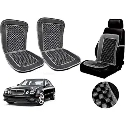 Auto Pearl PU, Velvet &a; Wooden Beads Grey Rectangular Seat Cushion for Mercedes Benz E-Class-picture-48
