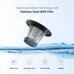 Dylect Turbo Sweep 300 120W 500ml Car Vacuum Cleaner with Washable HEPA Steel Filter, DTCVCD5.5K image 3