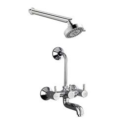 Aquieen Brass Wall Mixer Telephonic with 5 Function Overhead Shower &a; 12 inch Round Shower Arm-picture-25