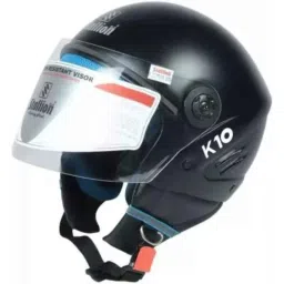 Stallion Blk K 10 Leather Matt Black Open Face Helmet, Size: Medium-picture-13