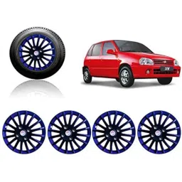 Auto Pearl 4 Pcs 12 inch ABS Black &a; Blue Press Fitting Wheel Cover Set for Maruti Suzuki Zen-picture-24