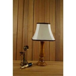 Tucasa Mango Wood Tan Table Lamp with 10 inch Polycotton Off White Square Shade, WL-211-picture-5