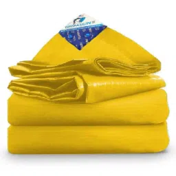 TUFFPAULIN 40x24ft 120 GSM Polyethylene Yellow Extra Strong Virgin Mulching Sheet Film Tirpal image 1