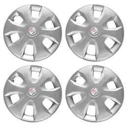 Auto Pearl 4 Pcs 14 inch Polypropylene Silver Press Type Car Wheel Cover Set with Retention Ring for Honda Jazz 2009-2014 E , WC14in_WagonR19_SILVER_Jazz2009_14EModel image 2
