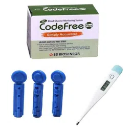 SD Codefree 50 Pcs Blood Glucose Test Strips, 100 Pcs Lancets &a; Digital Thermometer Combo-picture-10