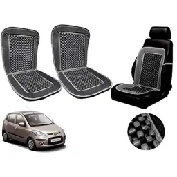 Auto Pearl PU, Velvet &a; Wooden Beads Grey Rectangular Seat Cushion for Hyundai i10 Type-1 (Pack of 2 )-picture-24