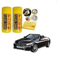Kozdiko 2 Pcs Microfiber Yellow Dry &a; Wet Car Cleaning Cloth Set for Mercedes Benz E-Class-picture-36