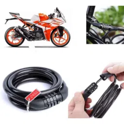 Auto Pearl PVC &a; Plastic Black Combination Cable Lock for RC125 BS6, 898-picture-17