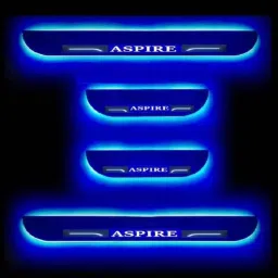 Car Accessories Hub 4 Pcs Acrylic Black Sill Scuff Plate Set with Blue LED for Ford Aspire All Model-picture-29