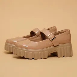 Eridani Mia Mary Jane Beige Chunky Loafers-picture-10