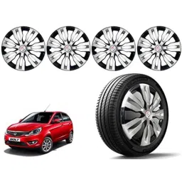 Auto Pearl 4 Pcs 14 inch Polypropylene Silver &a; Black Press Type Car Wheel Cover Set with Retention Ring for Tata Bolt Except XB, XE &a; XM, 14WC_DzireT2_DC_BoltExceptXBXEXM-picture-13
