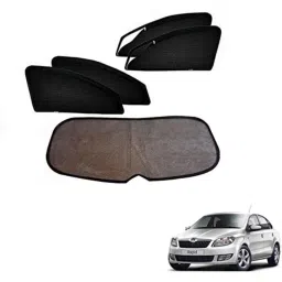 Kozdiko 5 Pcs Mesh Black Magnetic Zipper Window &a; Rear Car Sun Shades Set for Skoda Rapid-picture-25