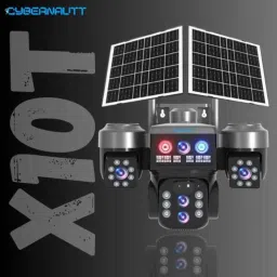 Cybernautt X10T 12MP 12000mAh Outdoor Security Solar 4G Camera with Triple Lens, 2-Way Audio &a; Human Detection image 2