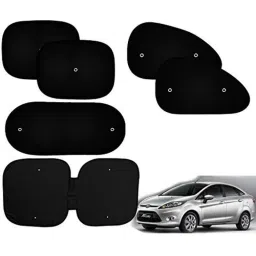 Auto Pearl 6 Pcs PVC &a; Mesh Black Window, Front &a; Rear Sun Shade Set for Ford Fiesta, Chipkoo_6Pcs_NewFiesta-picture-39