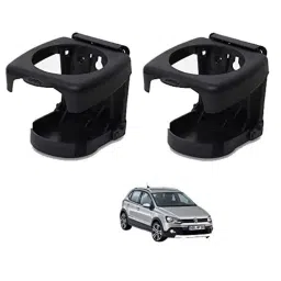 Kozdiko Plastic Black Foldable Car Drink Holder for Volkswagen Cross Polo (Pack of 2)-picture-26