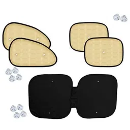 Auto Pearl 5 Pcs PVC &a; Mesh Beige Window &a; Front Sun Shade Set for Audi A7-picture-12