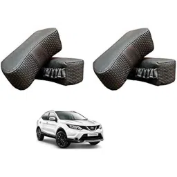 Kozdiko 4 Pcs CV Designer Grey Leatherite Neck Rest Car Cushion Pillow Set for Nissan Qashqai-picture-43