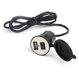 AOW Motorcycle Bike Mobile Phone USB Charger Power Adapter 12v Waterproof Universal for All Scooter-picture-40