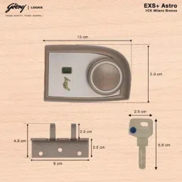 Godrej Milano Bronze SS &a; Brass EXS Locking Solutions &a; Systems Lock Set, 7025 image 5