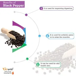 GoWoo 2 Pcs 10ml Natural Black Pepper Aroma Oil &a; 100ml Bhringraj Carrier Oil Set, GWOC196-P7+P170 image 4