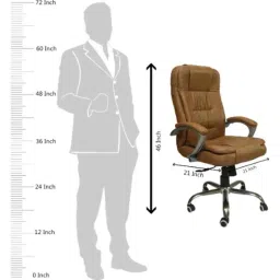 Veeshna Polypack Fabric Brown High Back Office Executive Chair, CRH-1039 image 2