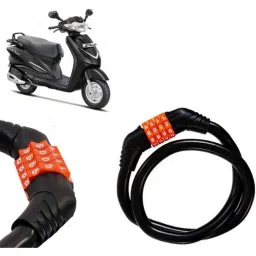 Auto Pearl Black &a; Orange 4 Digit Anti-Theft Combination Number Lock for Duet 125CC-picture-44