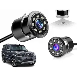 Auto Pearl 8 LED Black Waterproof &a; Shockproof HD Night Vision Car Reverse Parking Camera for Mahindra Scorpio Classic 2022-picture-30